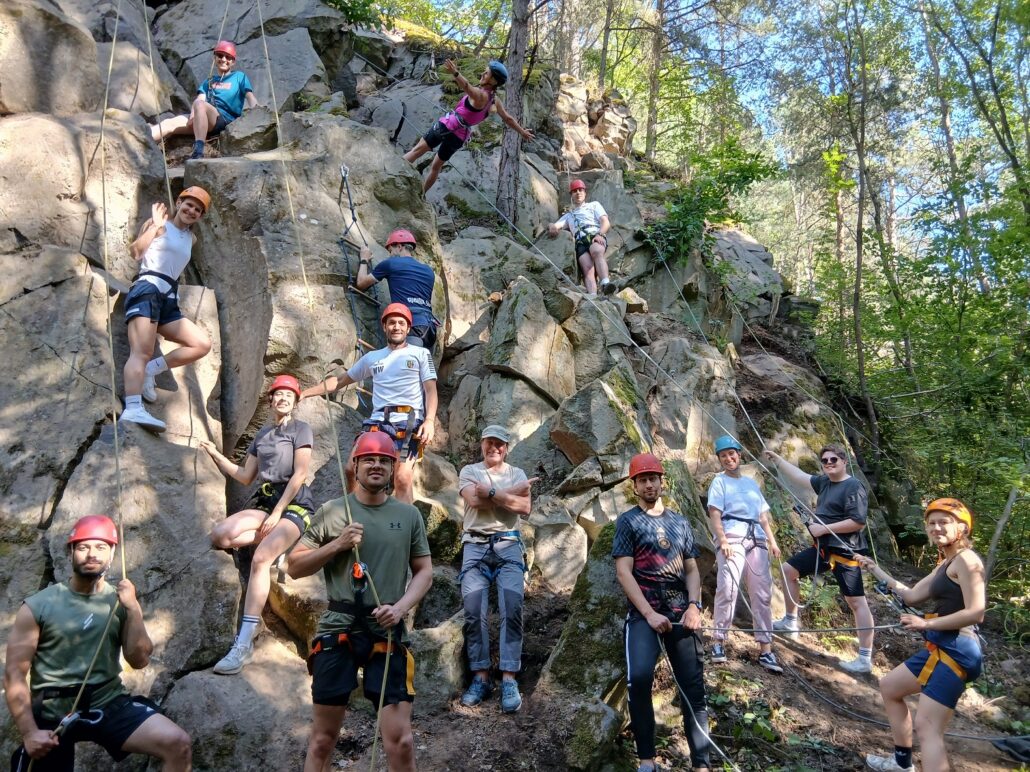Bild der Kletter*innen bei Workshop Klettern am Fels Ende Mai 2026