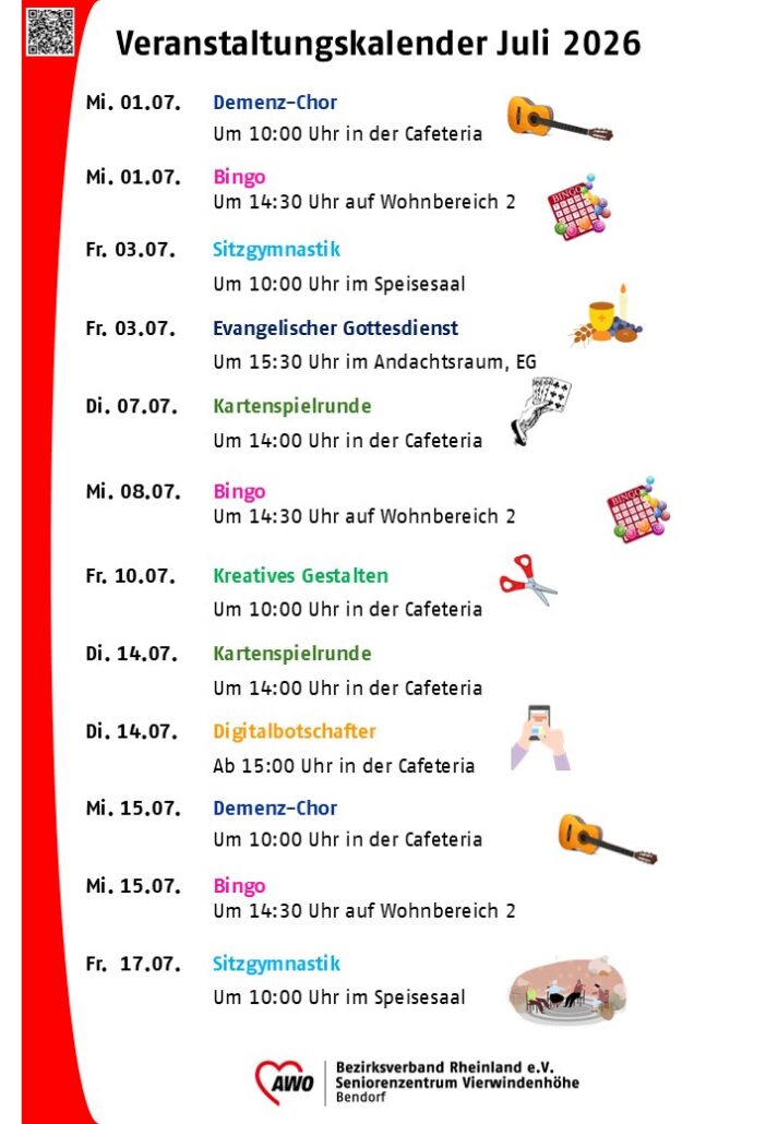Eine Auflistung der Veranstaltungen im Juli 2026